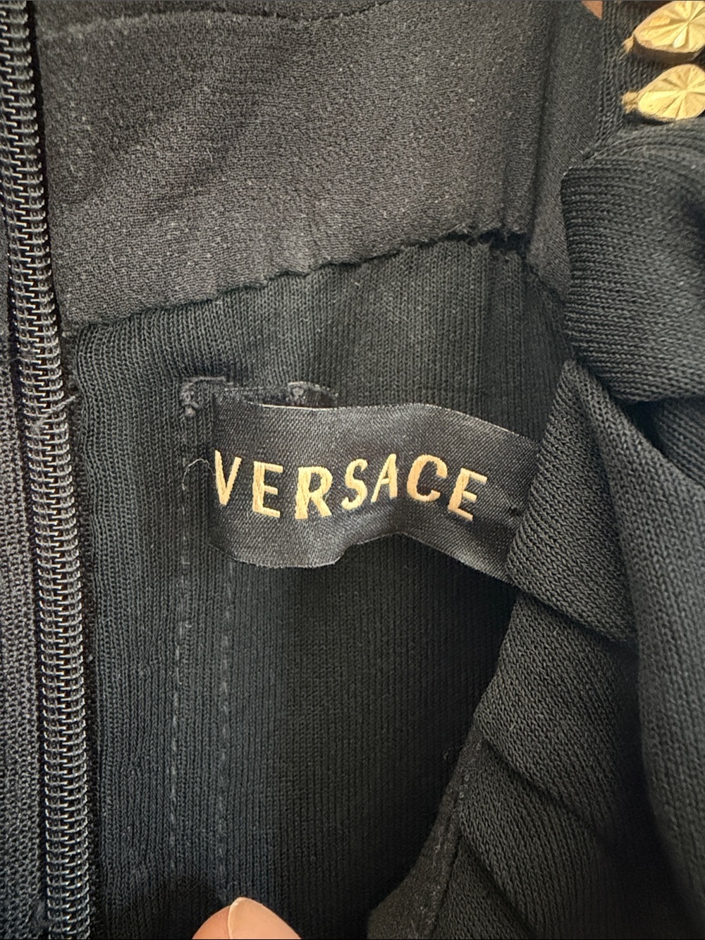 Versace Black Jacket with Gold Logo Tag - Picture 2 of 3